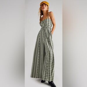 Free People Hold Me Tight Jumpsuit Green Small